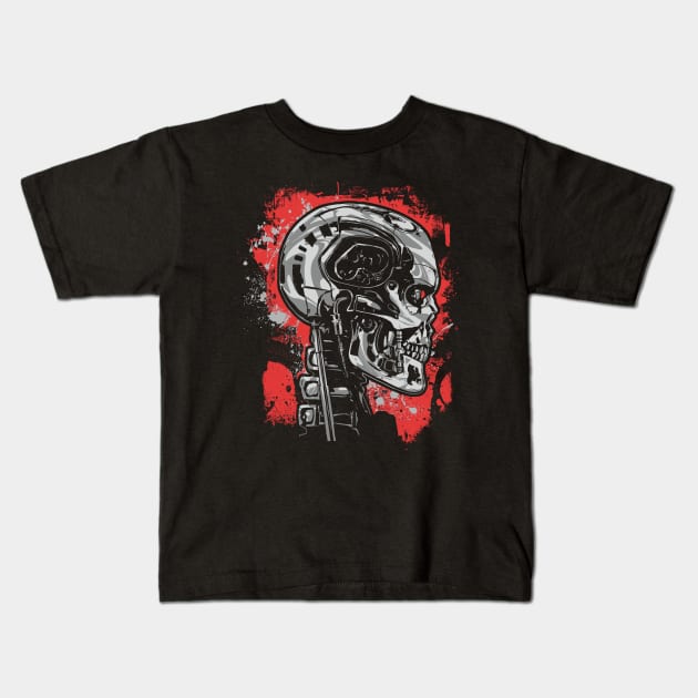 T2 Endoskeleton Terminator Kids T-Shirt by DeepFriedArt